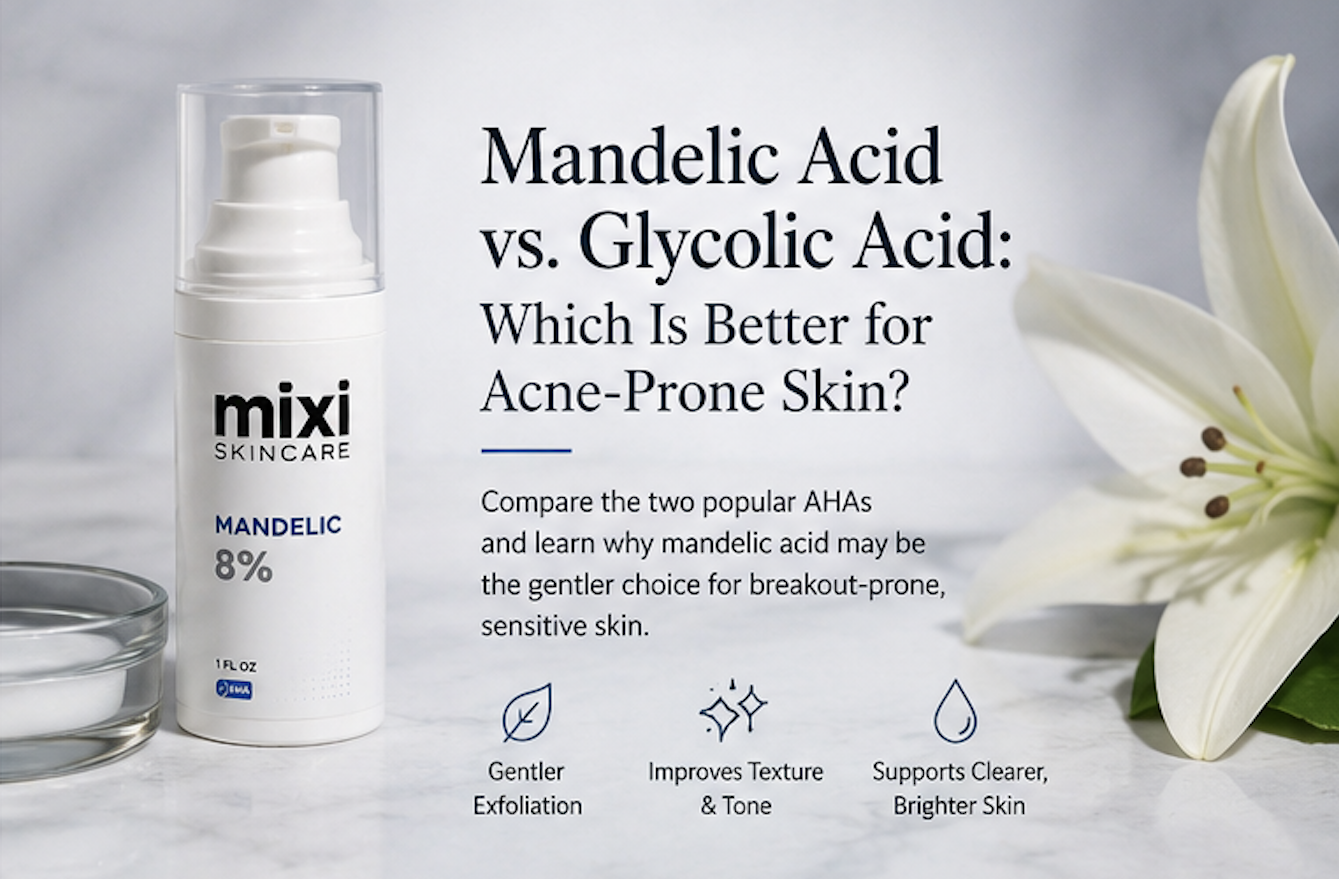 Compare mandelic acid vs glycolic acid for acne-prone skin